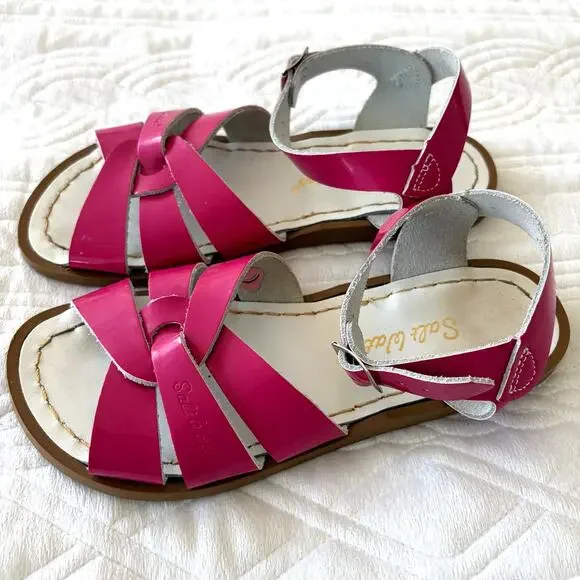 Salt Water Sandals Pink Leather Kids Size 1 - Picture 2 of 4
